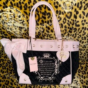 NWT Viral Juicy Couture Exclusive Velour Liquorice Juicy Tale Daydreamer Tote